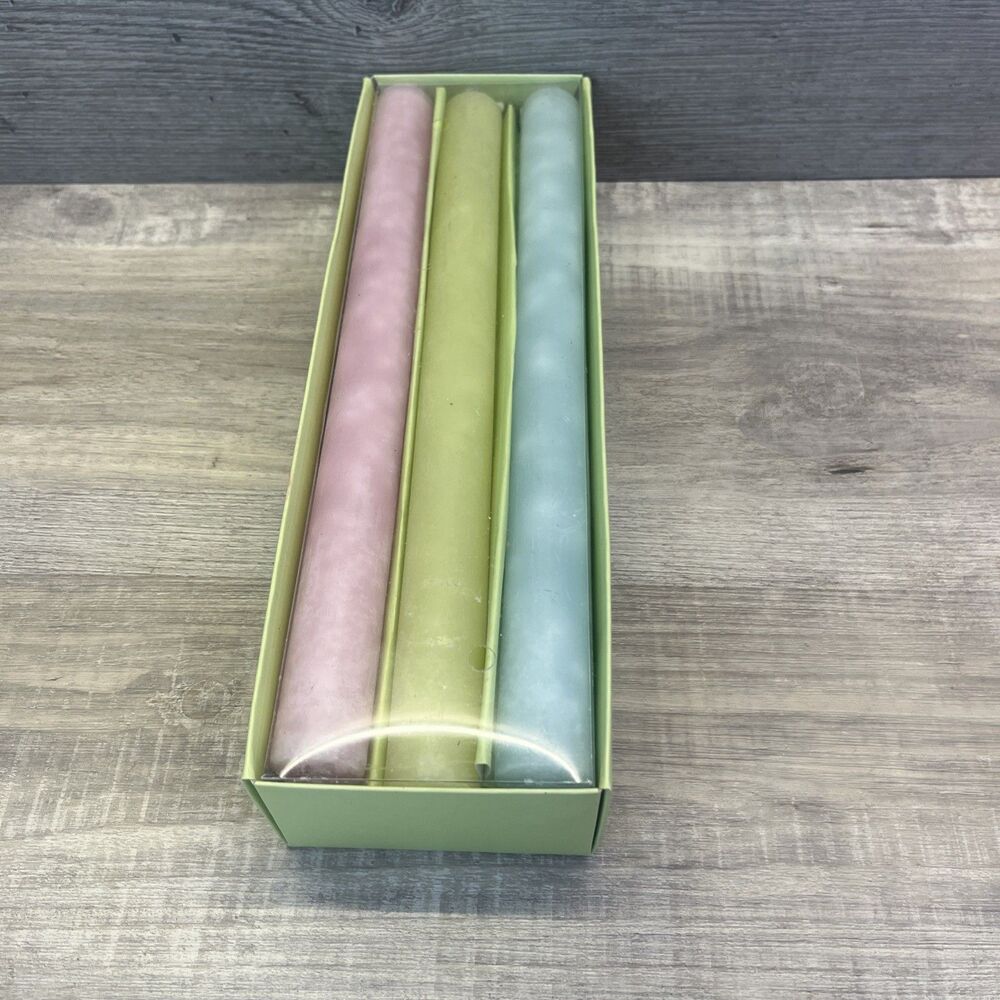 Tag Spring Pastel 9 3/4" Taper Candles Pink Green Blue Set of 6